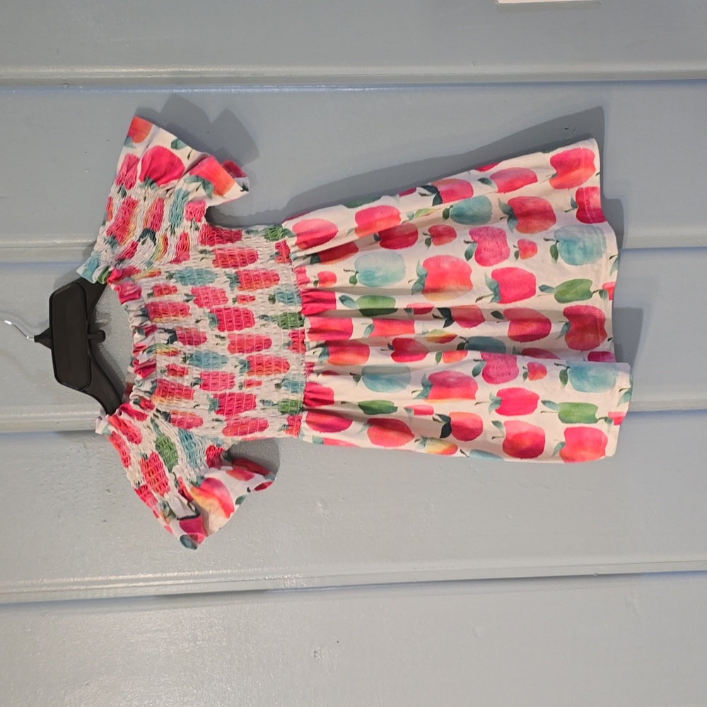 Girls Boutique Colorful Apple Back To School Dress